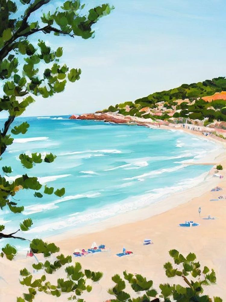 Plage De La Grande Motte, Languedoc Roussillon, France Contemporary Illustration 2 