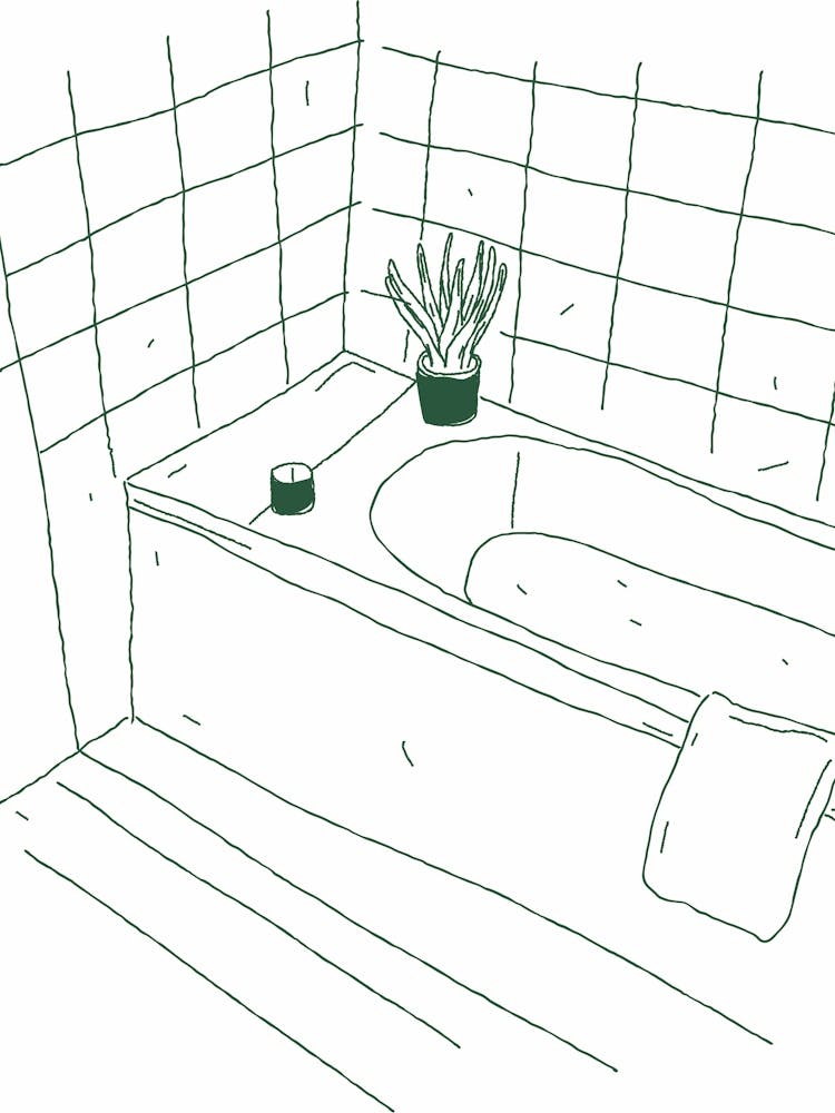 Bath Illustration Green 