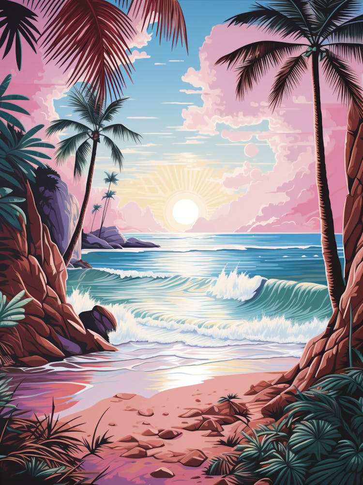 A Canvas Painting Of Anse Source D Argent, Seychelles 1