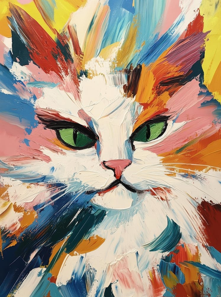 Abstract Cat Painting