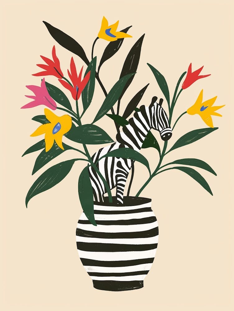 Zebra Plant Minimalist Illustration 1