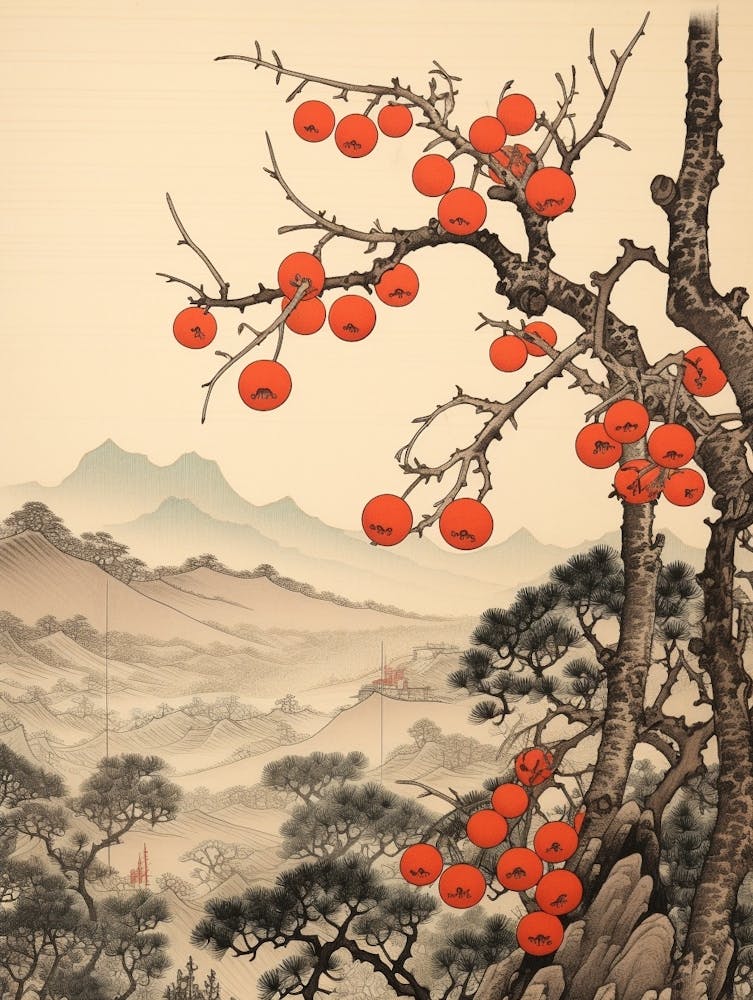 Ume Japanese Plum 3 Japanese Botanical Illustration