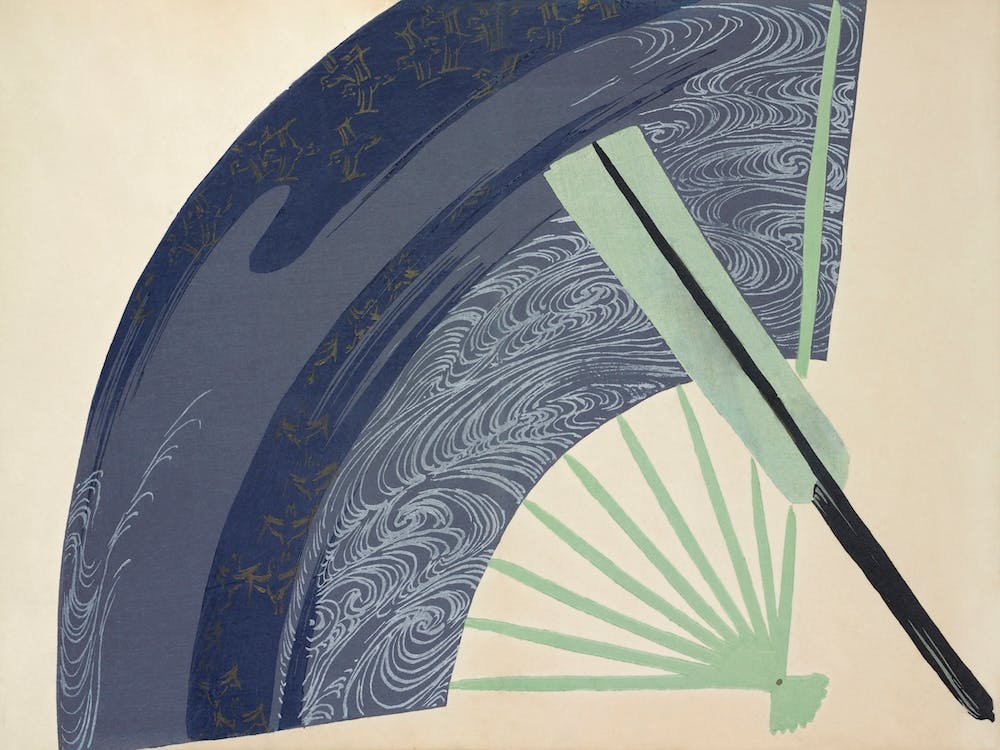 Fan From Momoyogusa –Flowers Of A Hundred Generations (1909), Kamisaka Sekka