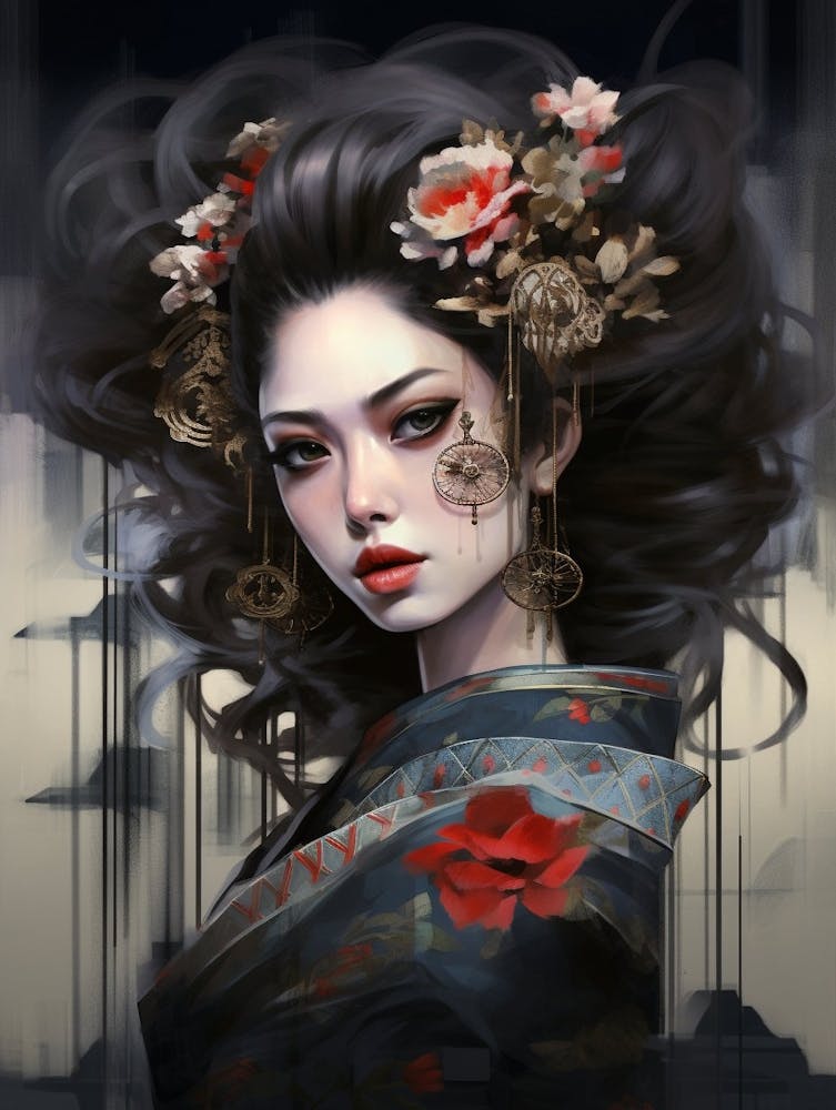 Geisha Japanese Style Illustration 3