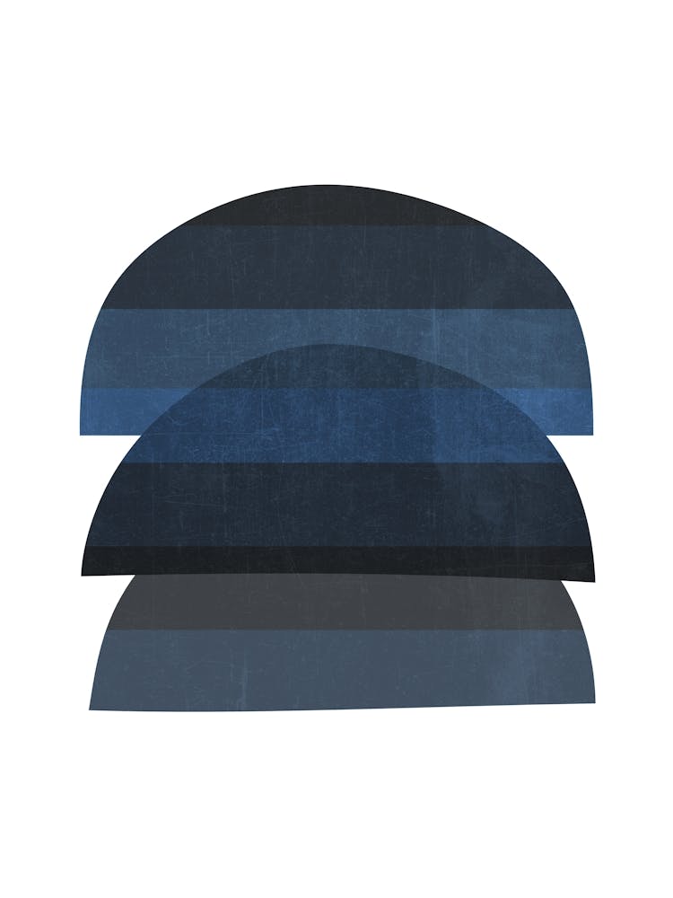 Mid Century Abstrakt Texturiert in Blau