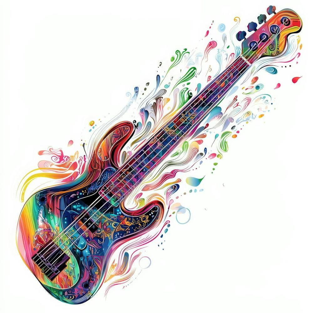 Colorful Bass Guitar