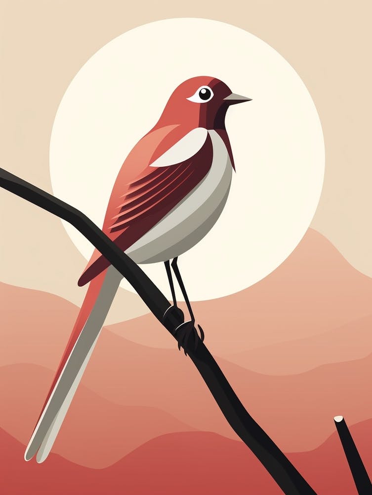 Minimalist Robin 4 Illustration