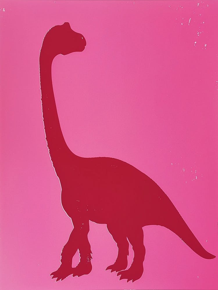 Pink Dinosaur Silhouette 1