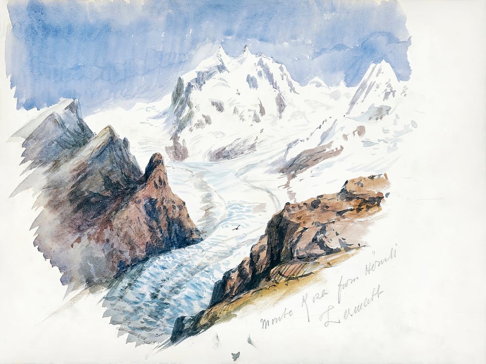 Monte Rosa From Hornli, Zermatt From Splendid Mountain Watercolours Sketchbook (1870), John Singer Sargent