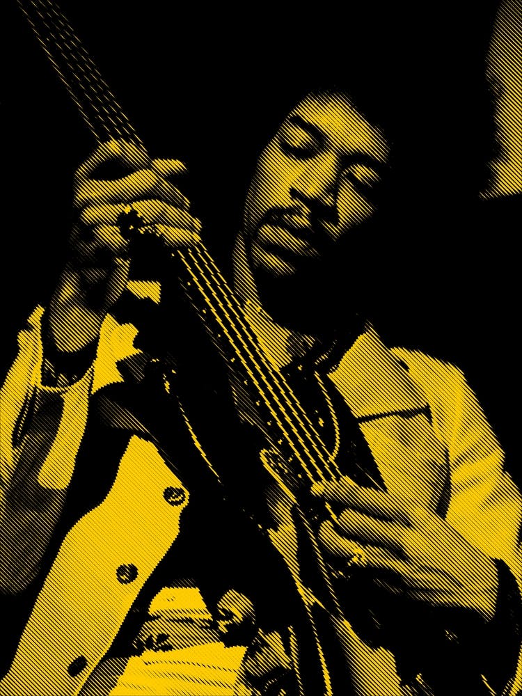 Jimi Hendrix Line Art 2