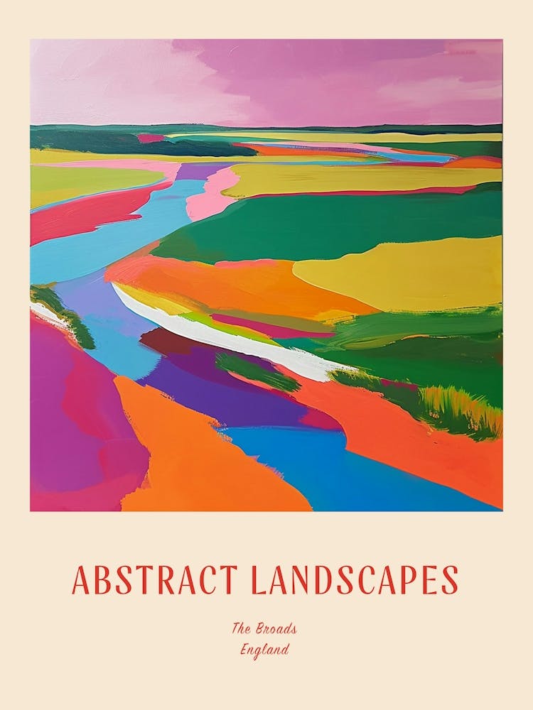 Colourful Abstract The Broads England 3 Poster