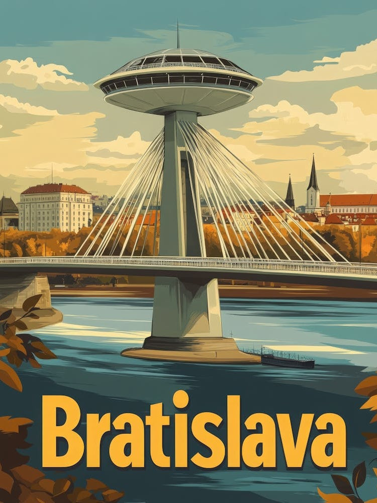 Aihrgdesign A Retro Travel Poster For Bratislava 4