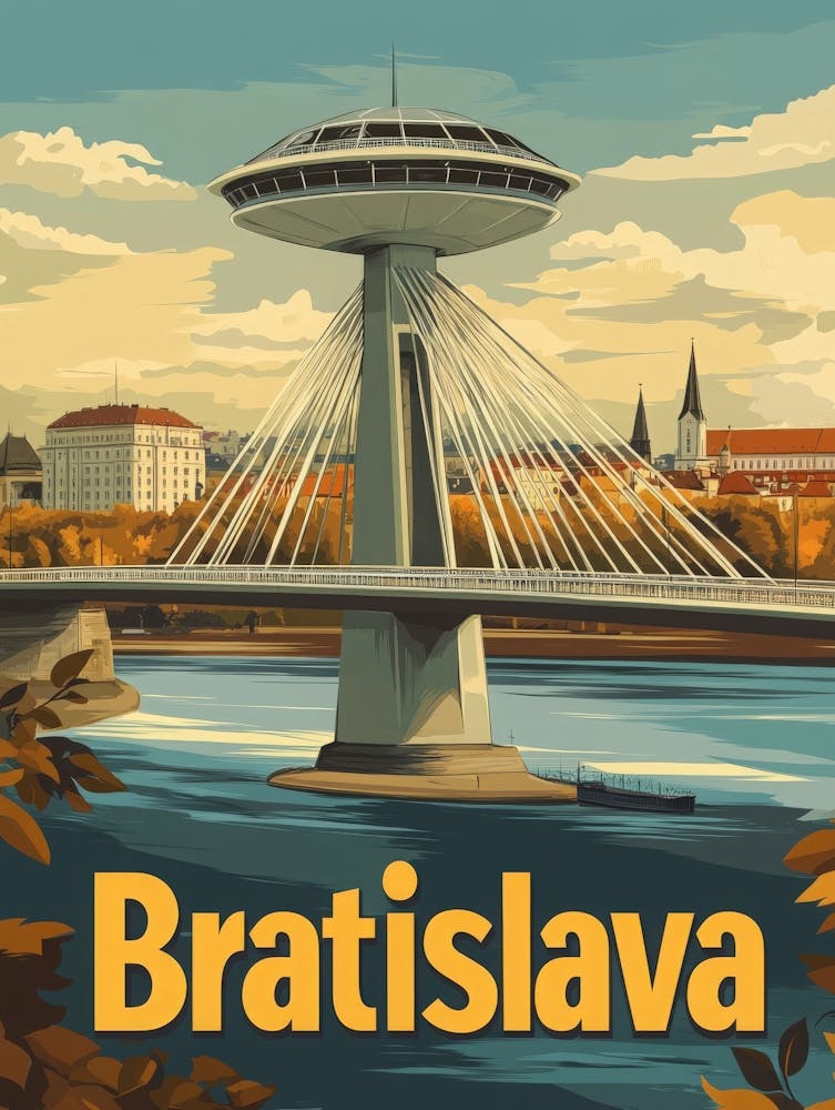Aihrgdesign A Retro Travel Poster For Bratislava 4