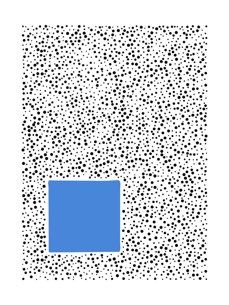 Blue Square in Abstract Dots