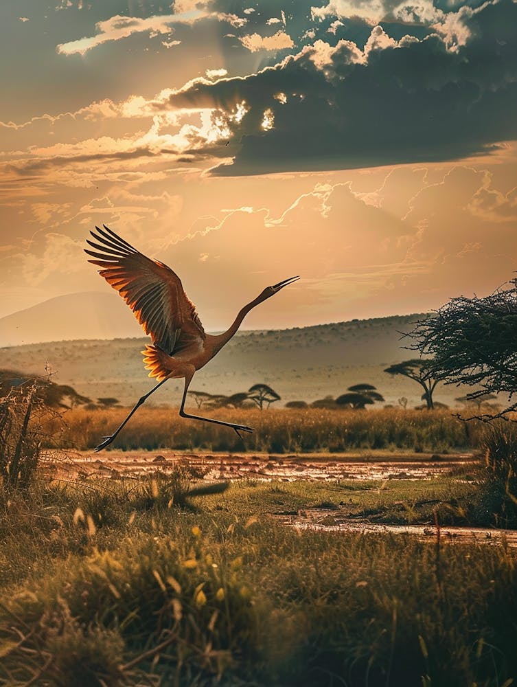 Heron In Flight