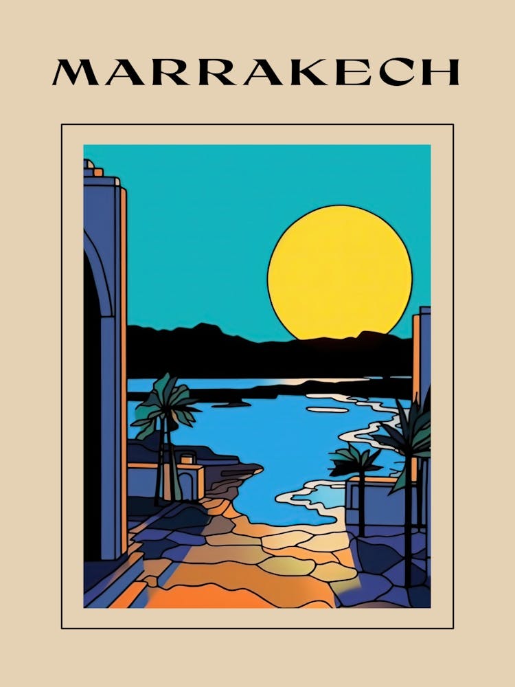 Minimal Design Style Of Marrakech, Morocco 2 Poster