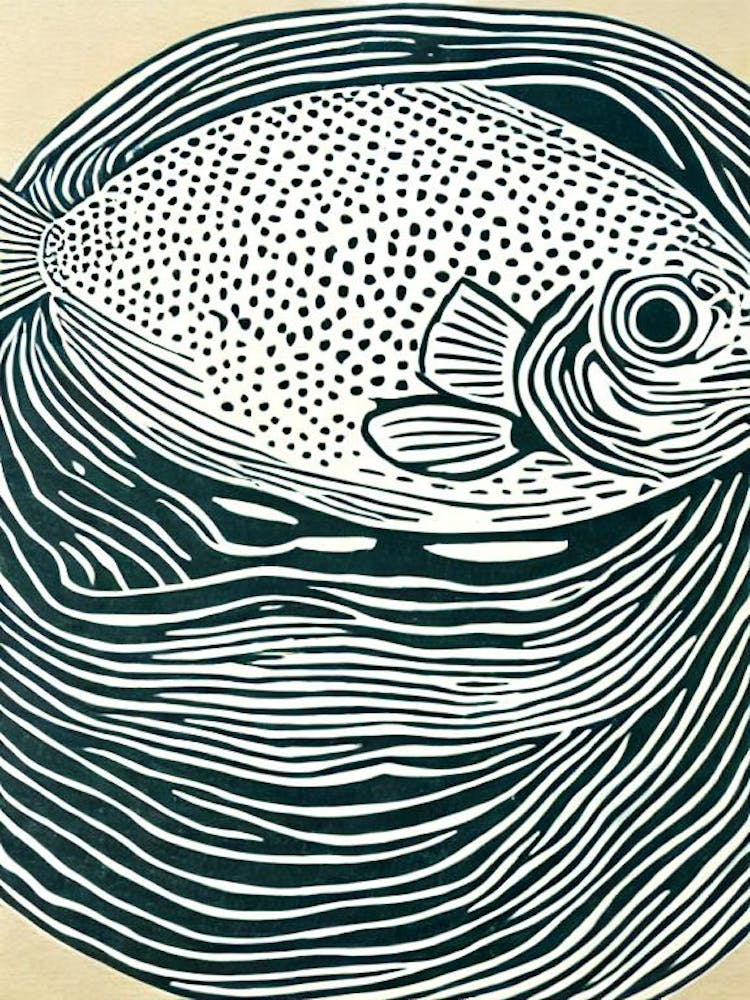 Sea Bream Linocut