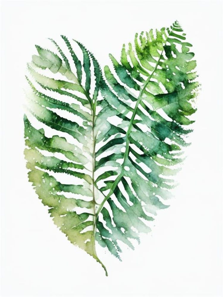 Heart Fern Watercolour