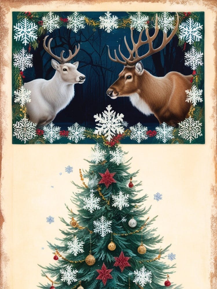 William Morris Christmas Tree With Deer 9