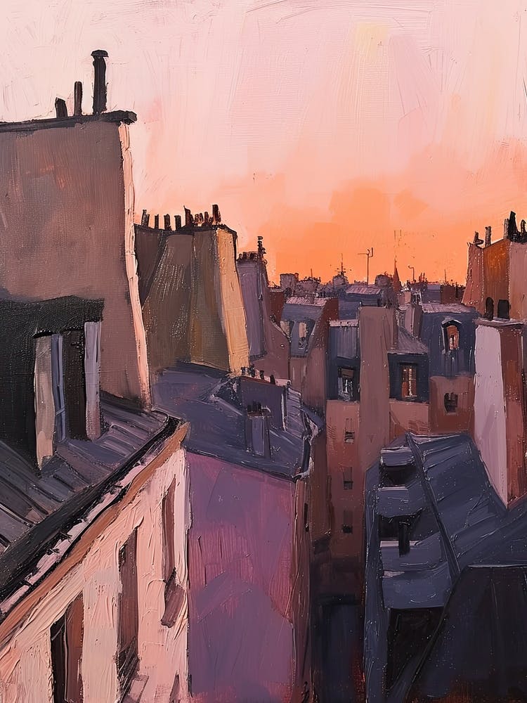 Montmartre Rooftops Morning Skyline 1