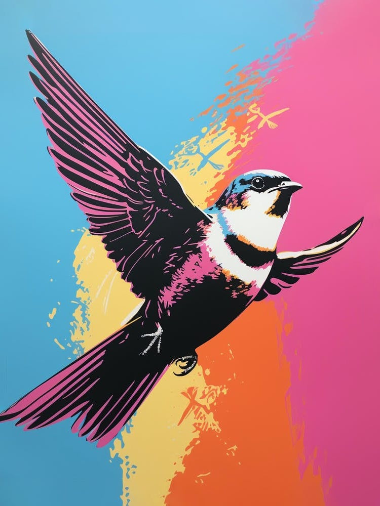 Andy Warhol Style Bird Chimney Swift 4