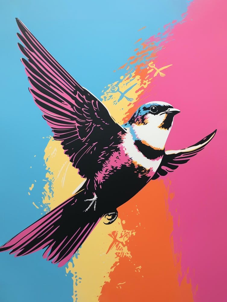 Andy Warhol Style Bird Chimney Swift 4