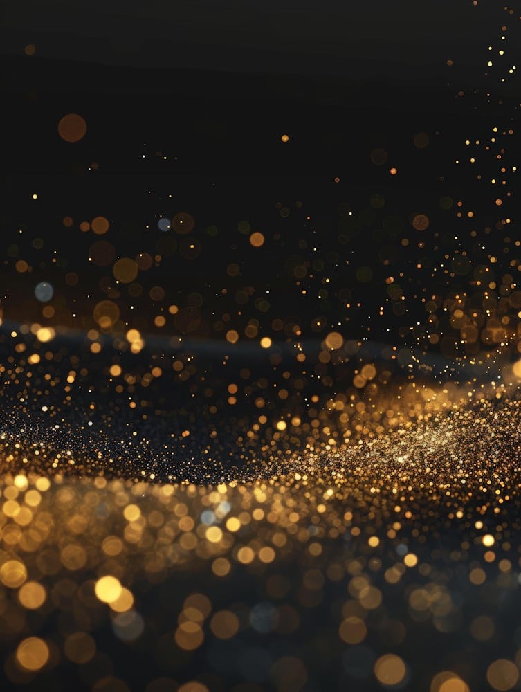 Gold Sparkles On Black Background 4
