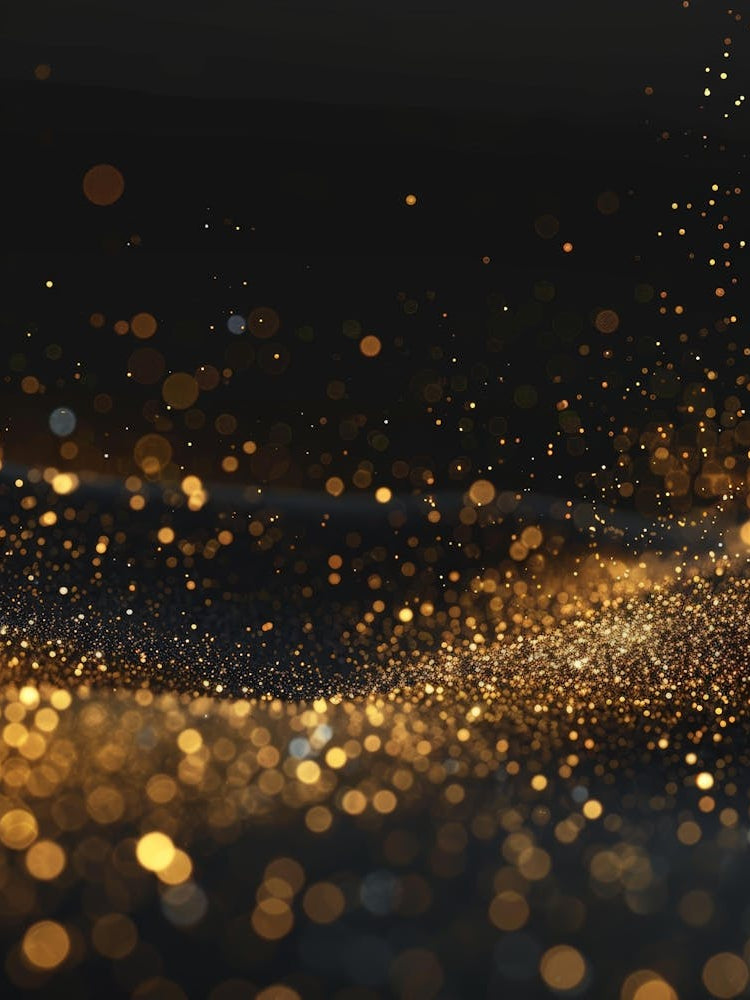 Gold Sparkles On Black Background 4