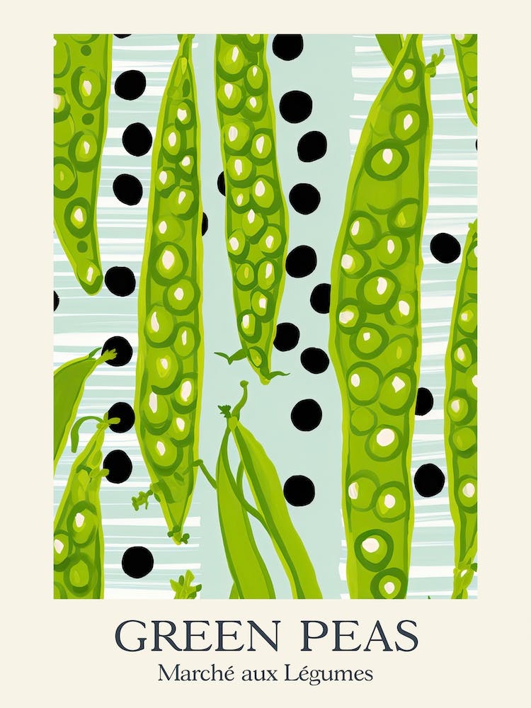 Marche Aux Legumes Green Peas Summer Illustration 4