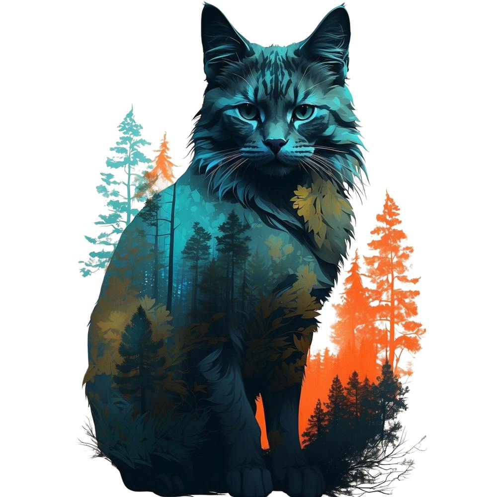 Cute Cat In The Forest