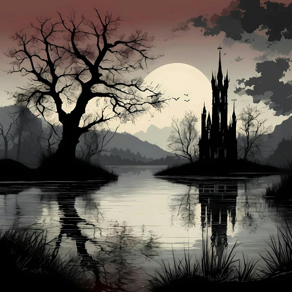 Gothic Inspired Style Castle at Sunset