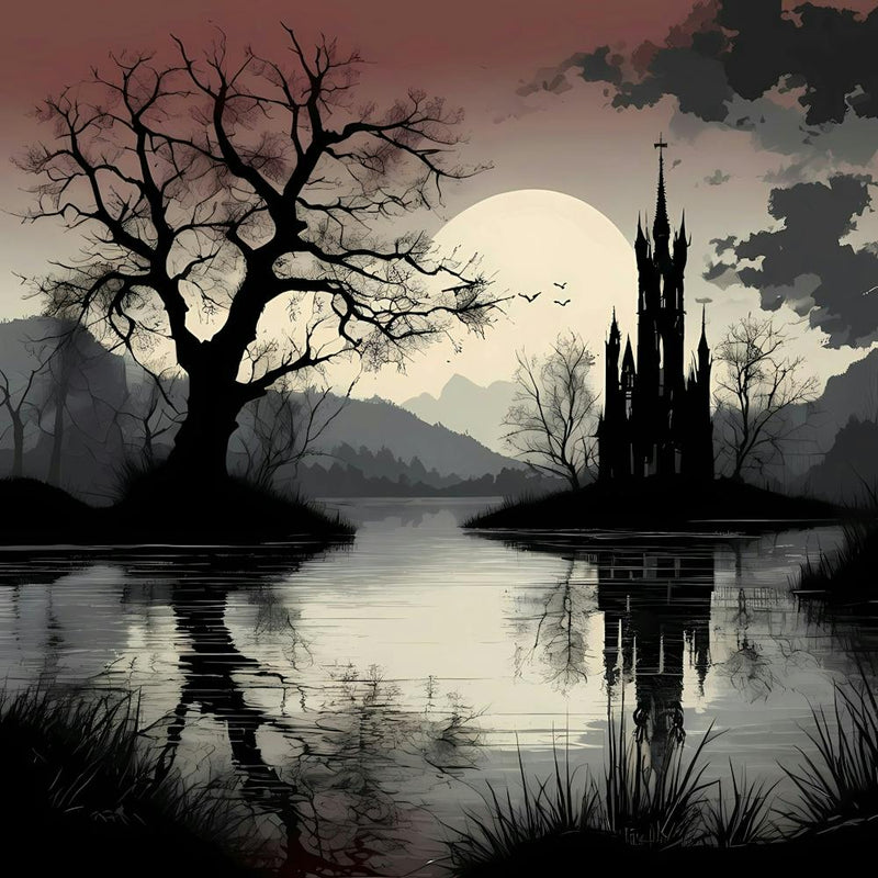 Gothic Inspired Style Castle at Sunset