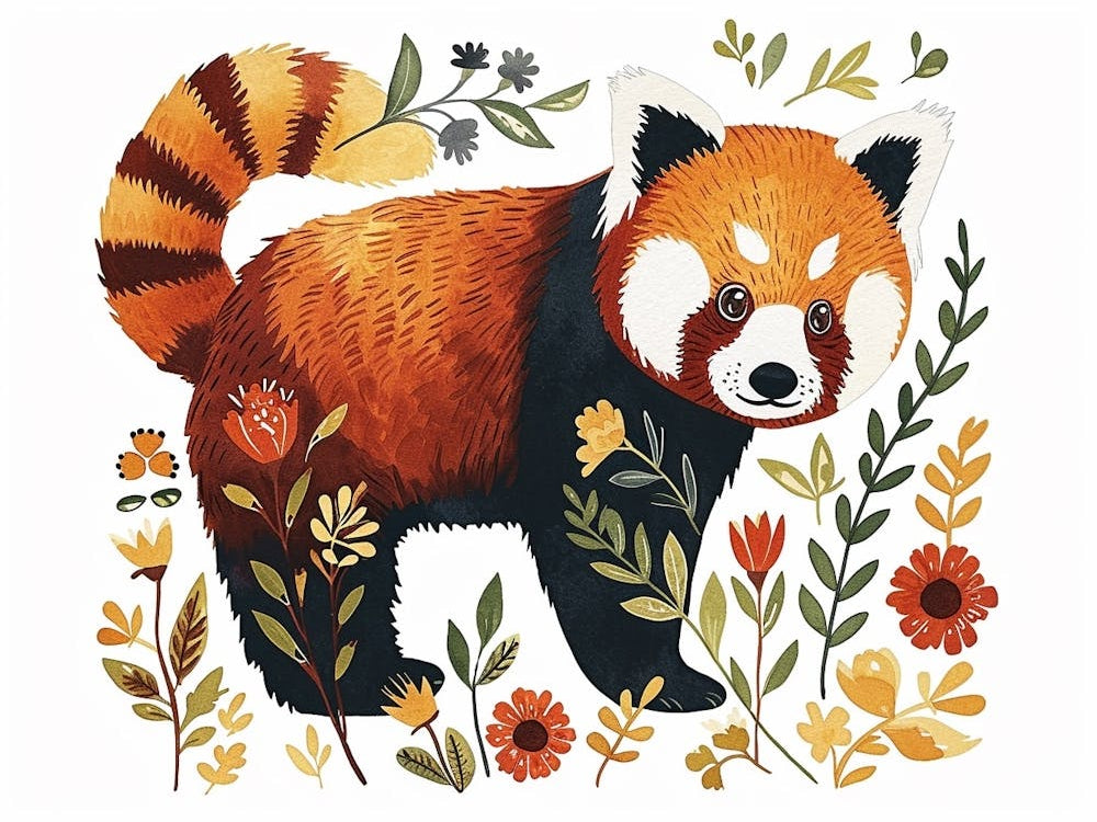 Little Floral Red Panda 1