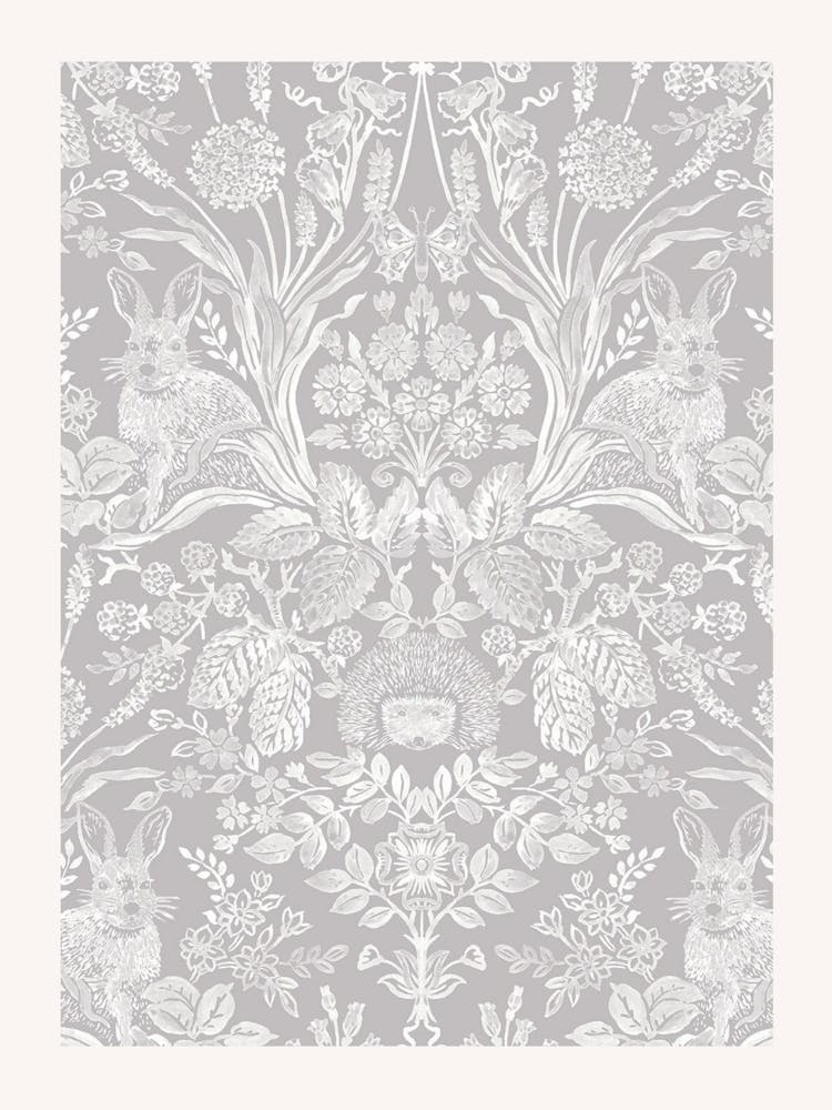 Grey Damask Wallpaper