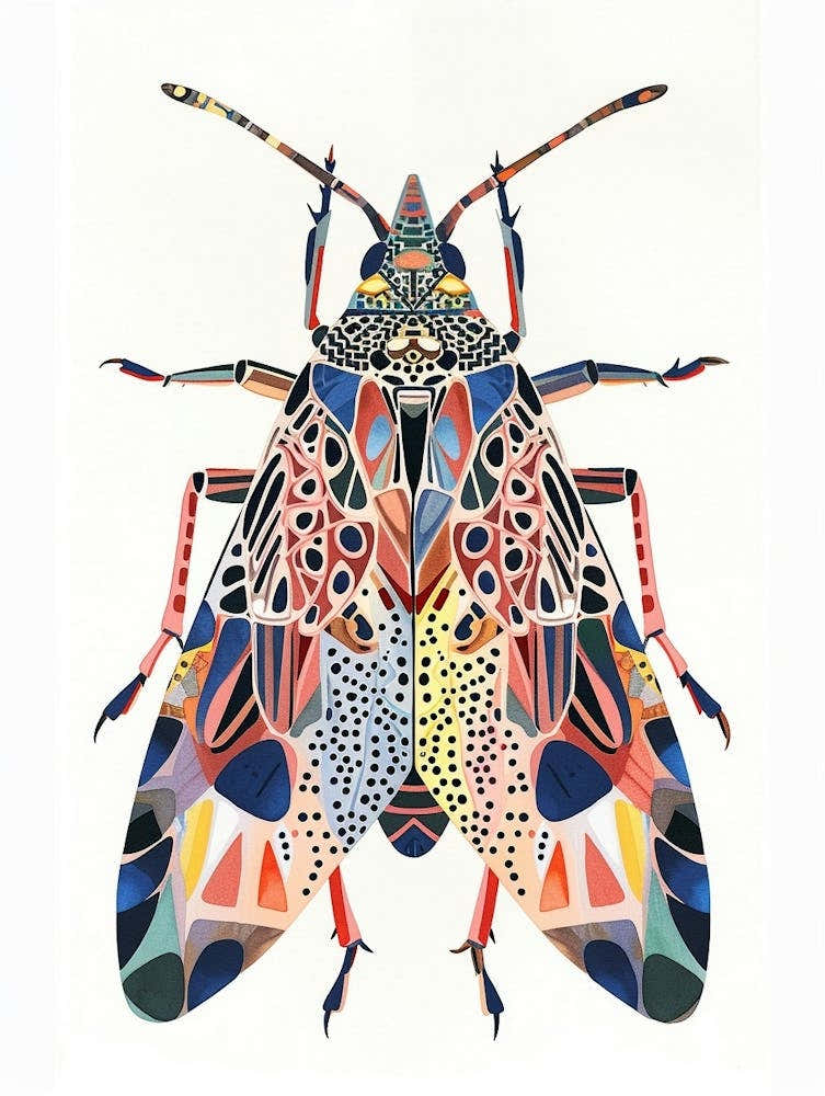 Colourful Insect Illustration Leafhopper 1