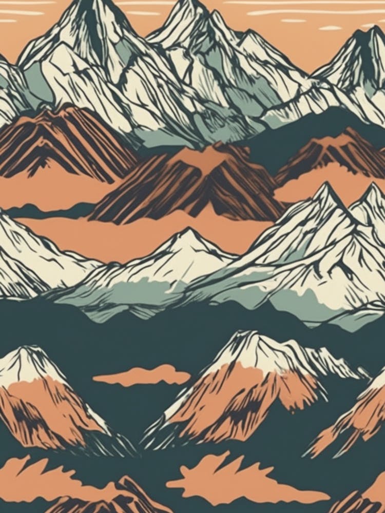 Mountain Range Seamless Pattern