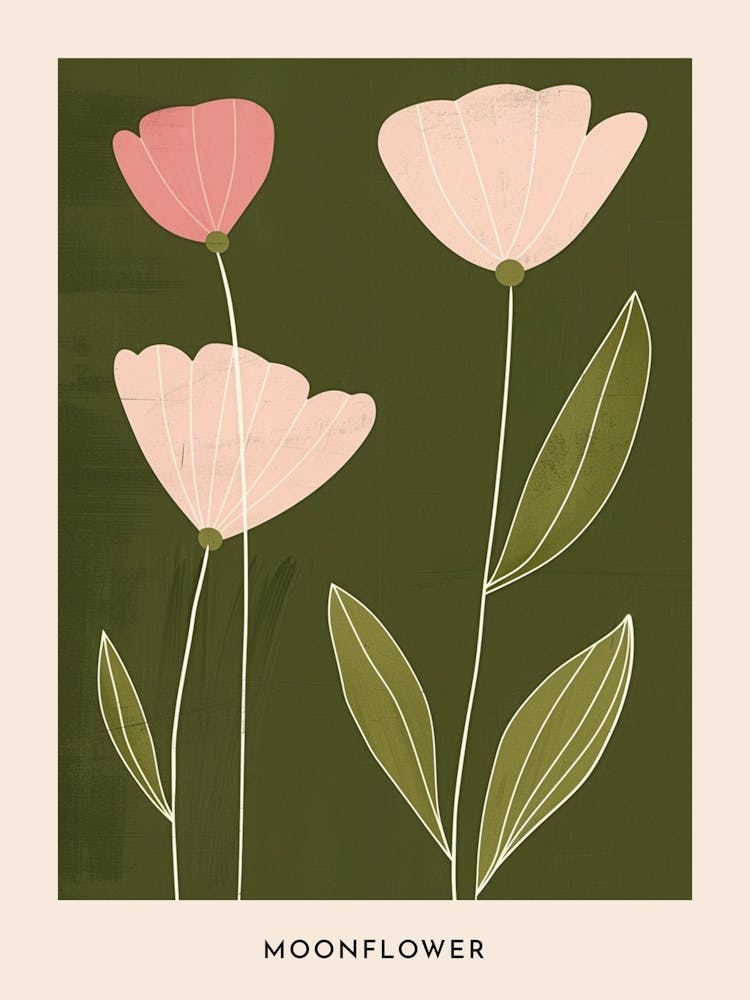 Pink & Green Moonflower 3 Blumenposter