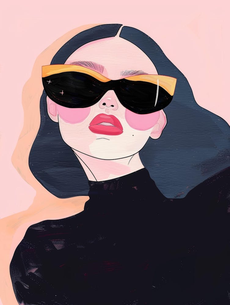 Illustration Of A Woman Wearing Sunglasses 4