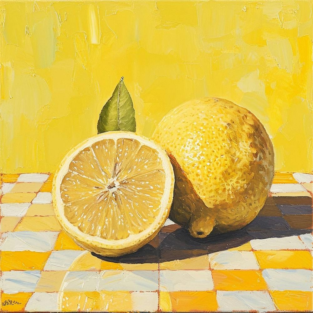 Lemon Yellow Checkerboard 3