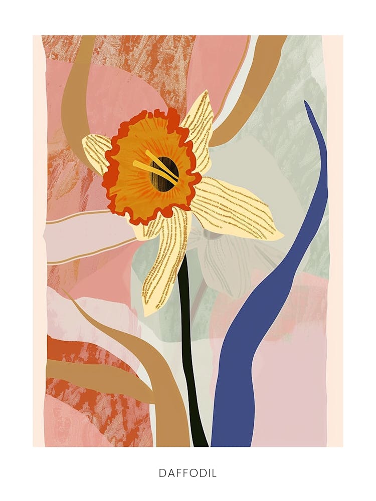 Colourful Flower Illustration Poster Daffodil 3