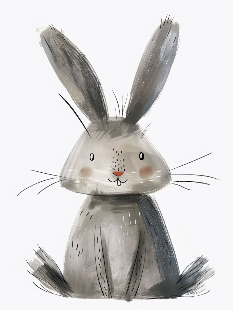 Smiling Rabbit Children Prints & Kids Posters