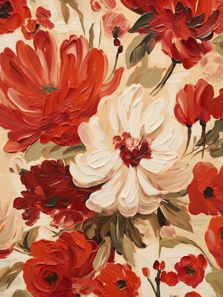 Red Flower Impressionist Painting 8