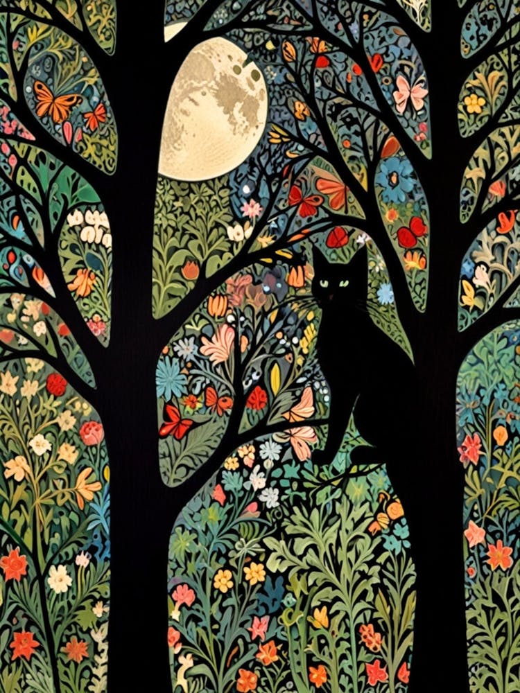 William Morris Cat In The Forest 14