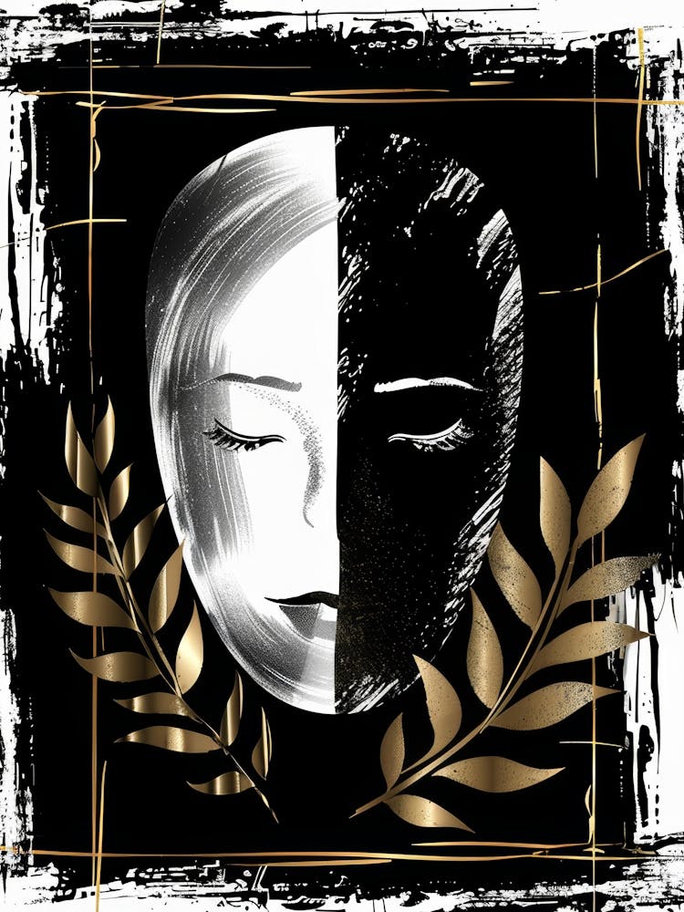 Black And White Portrait Of A Woman 2