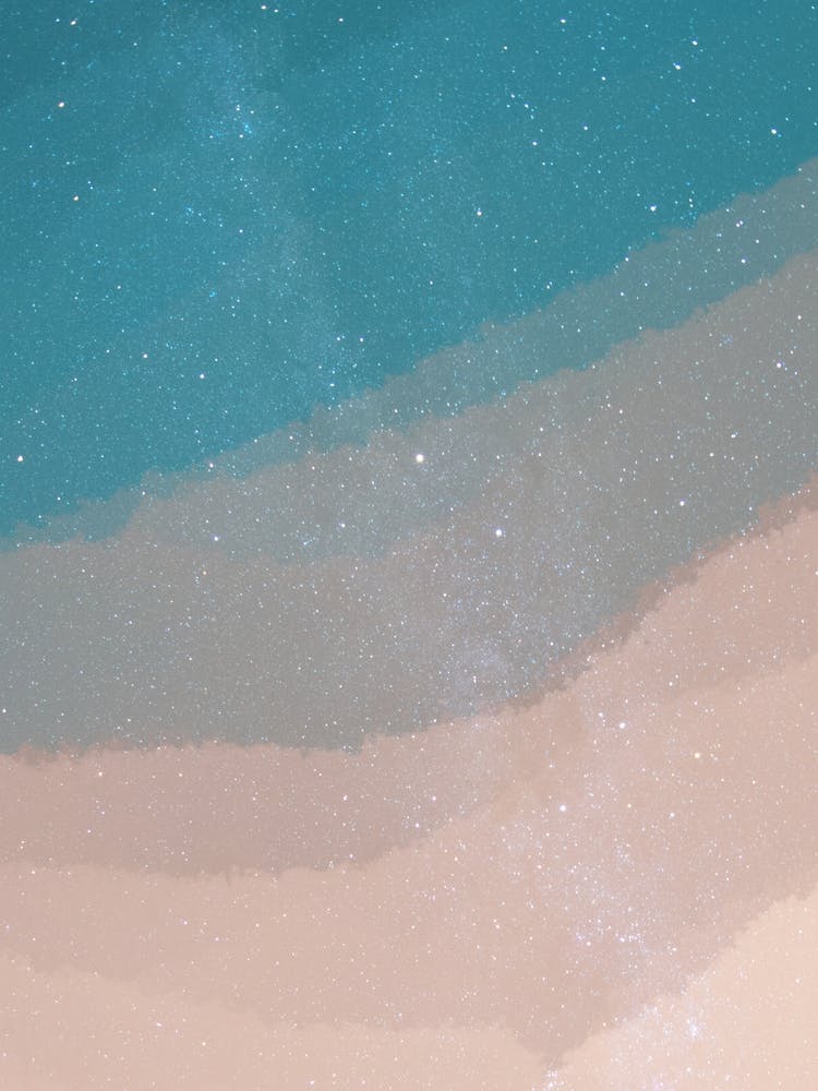 Minimal art abstract watercolor painting blue sky edge