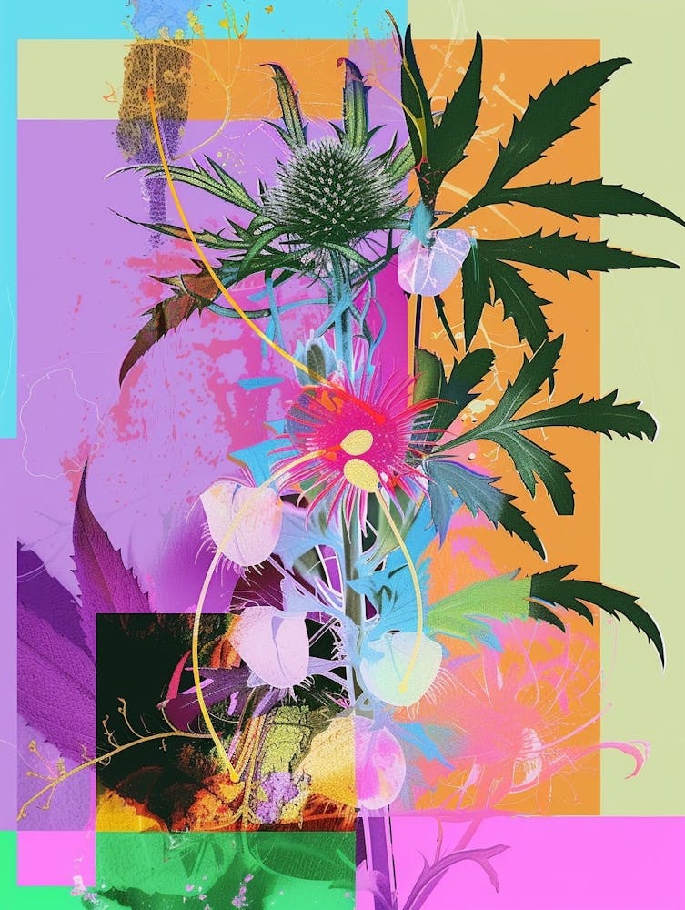 Nigella 3 Neon Flower Collage