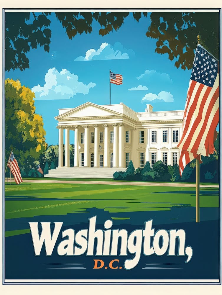 Aihrgdesign A Mid Century Modern Travel Poster For Washington DC