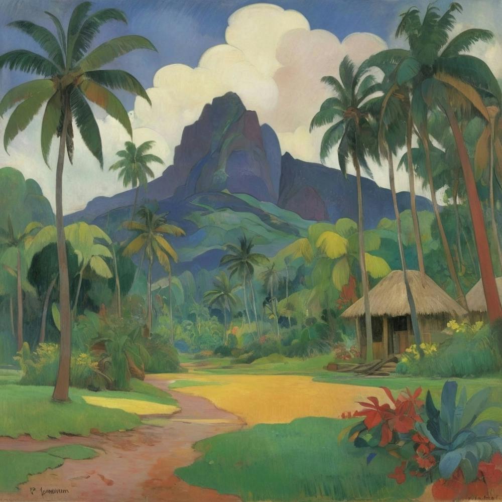 Tahitian Landscape Paul Gauguin 0