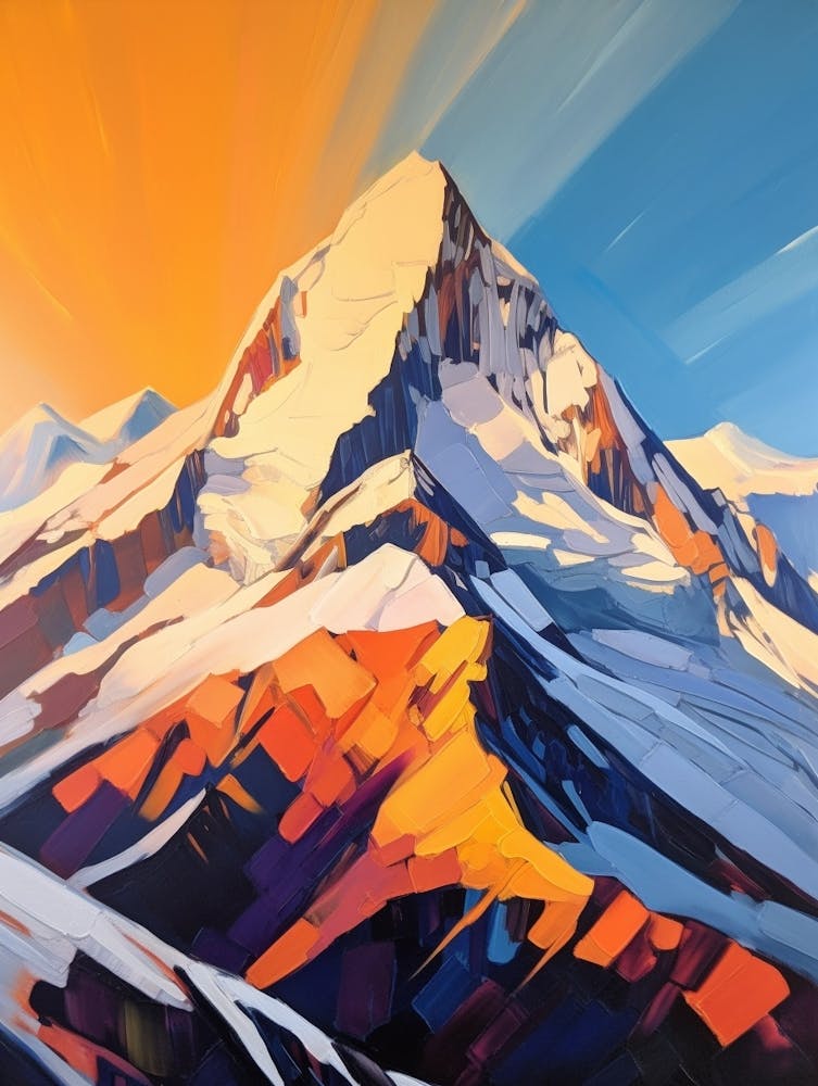 Aoraki Mount Cook New Zealand 2 Mountain Painting
