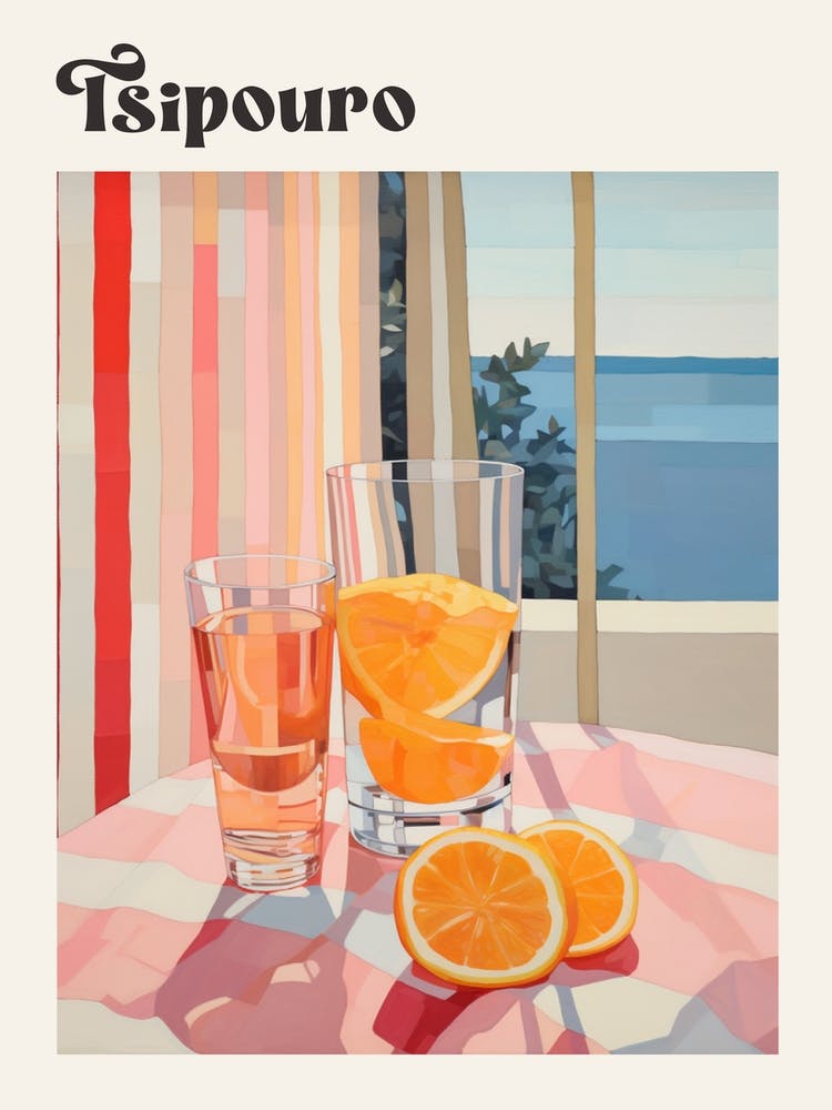 Tsipouro 3 Retro Cocktail Poster